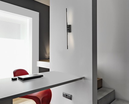 Czarny kinkiet minimalistyczny do gabinetu i sypialni Daren LED